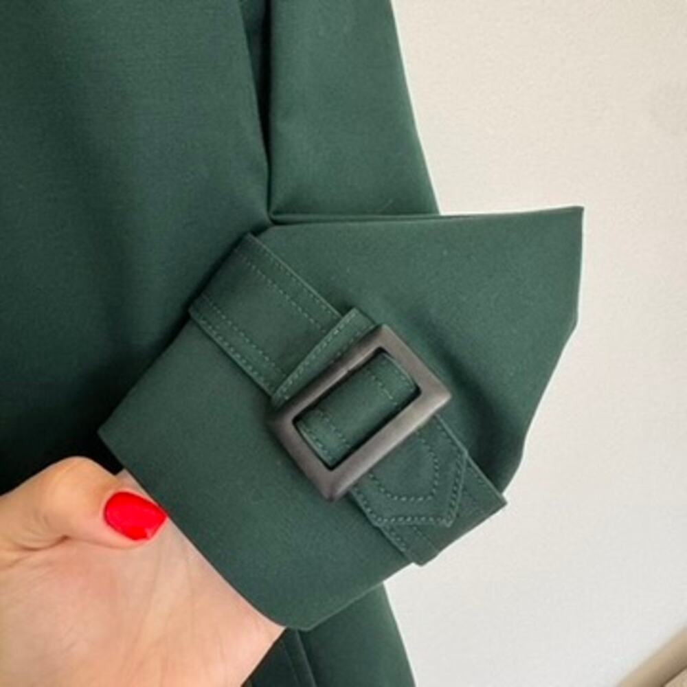 Hobbs London Chrissie Hooded Mac Jacket Forest Green Trench Coat Size 4 Raincoat - Picture 3 of 7